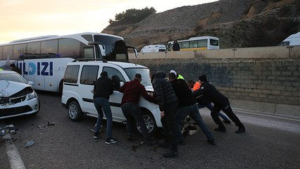 Tokat ta beş aracın karıştığı zincirleme kaza!